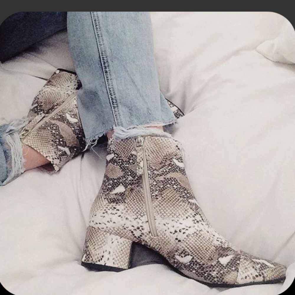 Zara Trafaluc snakeskin Ankle boots size 37